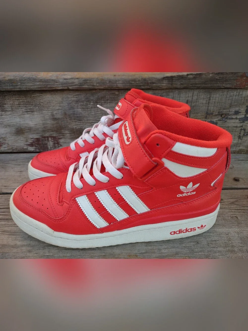 Adidas Forum Mid Red/Cloud White Sneakers GY5792 Men's Size US 8.5 RARE HTF